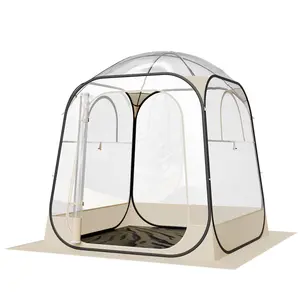 【Super Brand Day】VEVOR Pop up Sports Tent,  63x63 in Clear Bubble Tent for 2-4 Persons, Waterproof Outdoor Pod with Floor Mat & Top Cover, Garden Igloo Dome Tents Camping Shelter for Events Fishing Cheering,DEALS FOR YOU