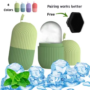 Comfort Ice Cube Roller for Daily Facial Care Green Silicone Roller for De-Puff Eye Bag Contour Face Tighten Pore & Dark Circle Removal - Cucumber Cucumber 20g #Green