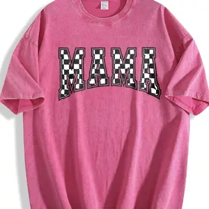 Checkered Mama Shirt Gift for Mom, Retro Mom Tee, Mother's Day Gift, Vintage Checkered Mama Tshirt, Varsity Mom TShirt