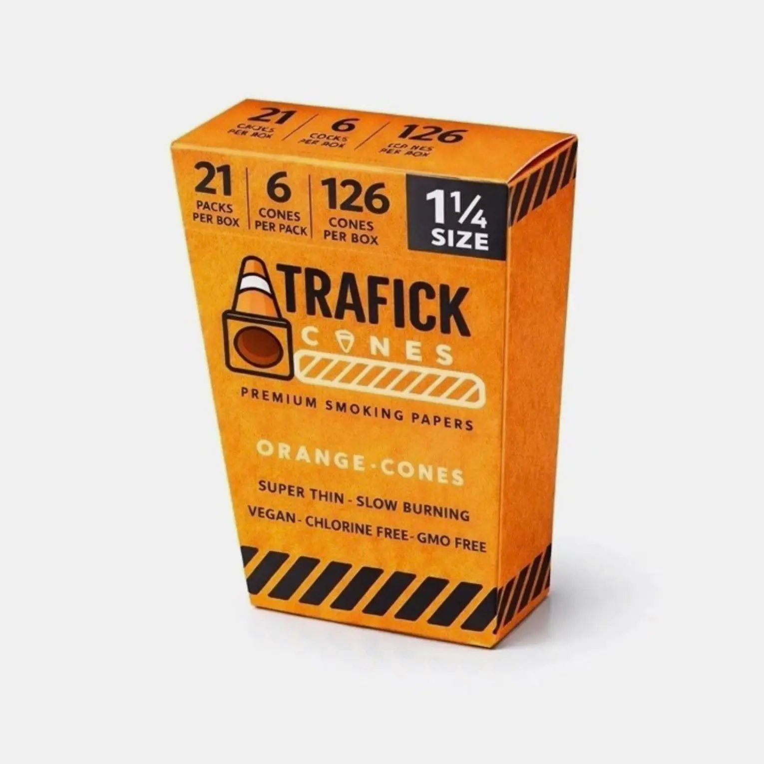 Trafick Cones, 126 Premium Paper Cones, 21 Packs x 6 Cones, Regular Size, 78mm, High Quality Paper Cones, Precision Rolled, Ready to Fill Paper, Bulk Pack, Fine Paper, Easy Fill Paper, Ready to Use Paper Cones, Orange Paper Cones, Traffic Cone Design