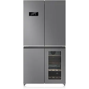GARVEE 36 Inch Large Capacity French Door Refrigerator, 21 cu.ft Refrigerator with 4 Doors & Wine Cabinet, Dual Ice Maker, Adjustable Glass Shelves