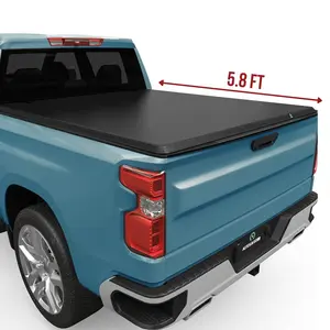 [Fits 2007-2026 Chevrolet Silverado & GMC Sierra 1500] 5.8 Ft Bed, Soft Roll Up Truck Bed Tonneau Cover