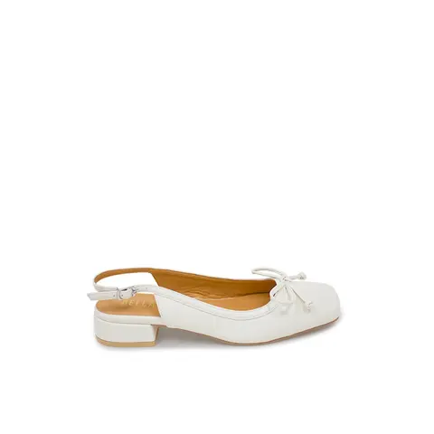 Iris Slingback Ballet Flat - White
