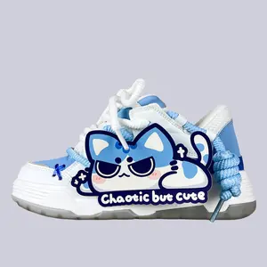 Mischief Meow Chunky Casual Blue Sneakers – Unisex