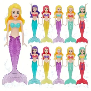 4/5pcs Mermaid Design Transparent Dive Toy, Modern Mermaid Decoration, Best Bath Toy for Bath Time, Perfect for Kids, Imaginative Water Play