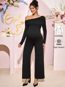 Loomaby Maternity Jumpsuits,Gender Reveal Dress,Maternity Dress, Baby Shower Dress Maternity Rompers Long Sleeve Maternity Jumpsuit Maternity Clothes Off The Shoulder Maternity Jumpsuit