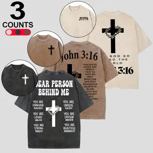Christian Cross T-Shirt for Men & Women | Jesus Saved Me Graphic Tee | Bible Verse John 3:16 | Vintage Streetwear | Christian Gifts