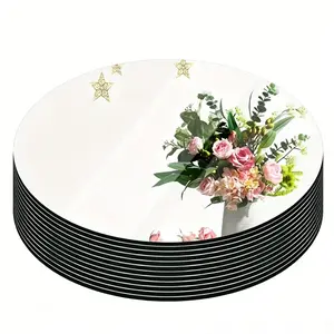 12 Pcs Shatterproof Acrylic Mirror Set, Wedding Centerpiece Kit, Display Tray, Candle Holder, Table Decor, Wall Sticker, 8/12/16 Inch
