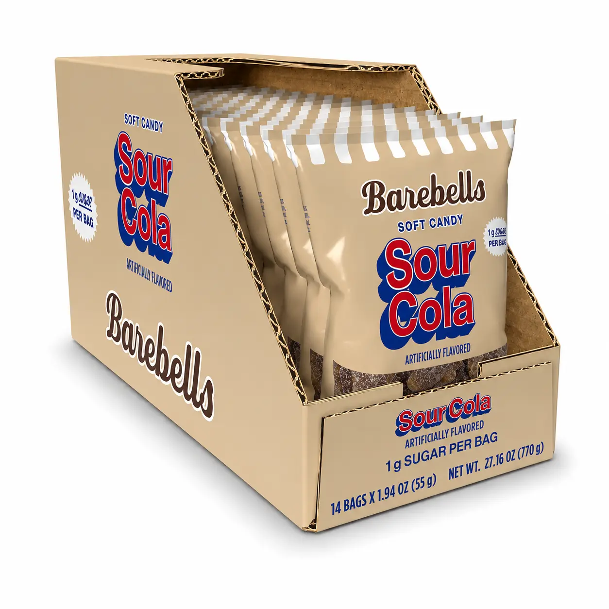 Barebells Sour Cola Gummy Candy, Low Sugar Swedish Candy, 55g Bag Barebells Sour Cola Gummy Candy, Low Sugar Swedish Candy, 55g Bag