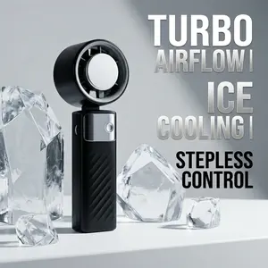 Portable Turbo Handheld Fan  USB Rechargeable Mini Fan with Digital Display • Adjustable Speed • Personal Cooling for Travel & Outdoor