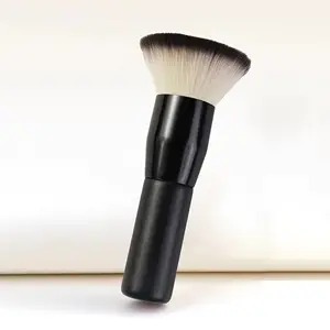Luxurious Walnut Makeup Brush, Professional Flat Top Foundation Brush, Ideal for Blending Powder, Liquid, Cream, Perfect for Flawless Finish