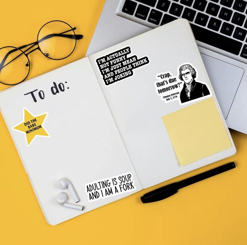 130PCS Funny Saying Sticker Pack - Snarky, Sarcastic Bold Humor Vinyl Waterproof Meme stickers for laptop, computer, water bottle, ipad, phones bumper folding chair sticker pack