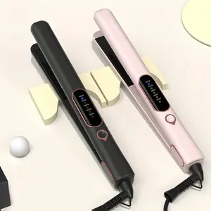 1 Inch Hair Straightener and Curler 2in 1, Ceramic Flat Iron, Dual Voltage Straightening Irons with Fast Heating and 2 Clips Include babylisspro nano titanium
