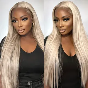 [New In] Asteria Hair #P18/613 5×5 Straight Lace Closure Wig Blonde With Highlights Glueless Ready To Go Human Hair Wig
