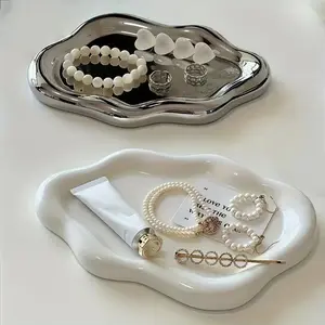 Cloud-Shaped Jewelry Tray, High-Grade Mirror Finish, Premium PP Material, Girls' Vanity Table Storage, Valentine's Day Gift, Jewelry Storage Box, Jewelry Organizer