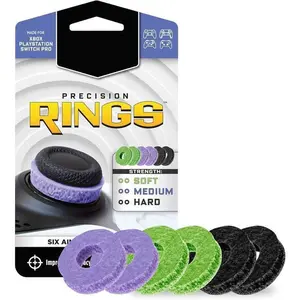 Precision Rings for PlayStation 4, PS5, Xbox One, XBX, Switch Pro & Scuf Controller (Black/Purple/Green), Aim Assist Motion Control Game Console Accessory Precision Ring, Console Controller Accessories