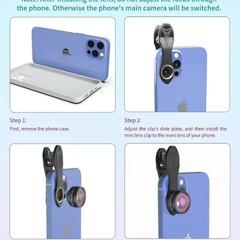 APEXEL 4 in 1 Phone Photography Kit with 18X Telephoto Lens 198° Fisheye Lens 15X Macro Lens & 0.63X Wide Angle Clip-On Lenses for Enhanced Smartphone Photography