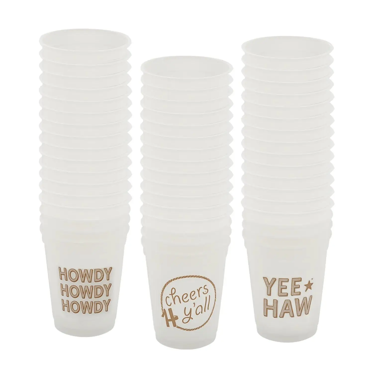 4 1/2" 16 oz. Bulk 50 Ct. Classic Western Sayings Party Disposable Plastic Cups