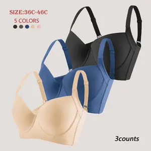 Women's Wireless Bra Comfortable Supportive Everyday Wear All Seasons 36C-46C Sleek Seamless Basic Minimalist Adjustable Vneck Fit Womenswear bras women push bra