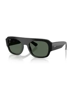 Ray-Ban RB2218 Unisex Sunglasses with Irregular Shape Acetate Frame & Solid Dark Green Lenses for Stylish Everyday Wear