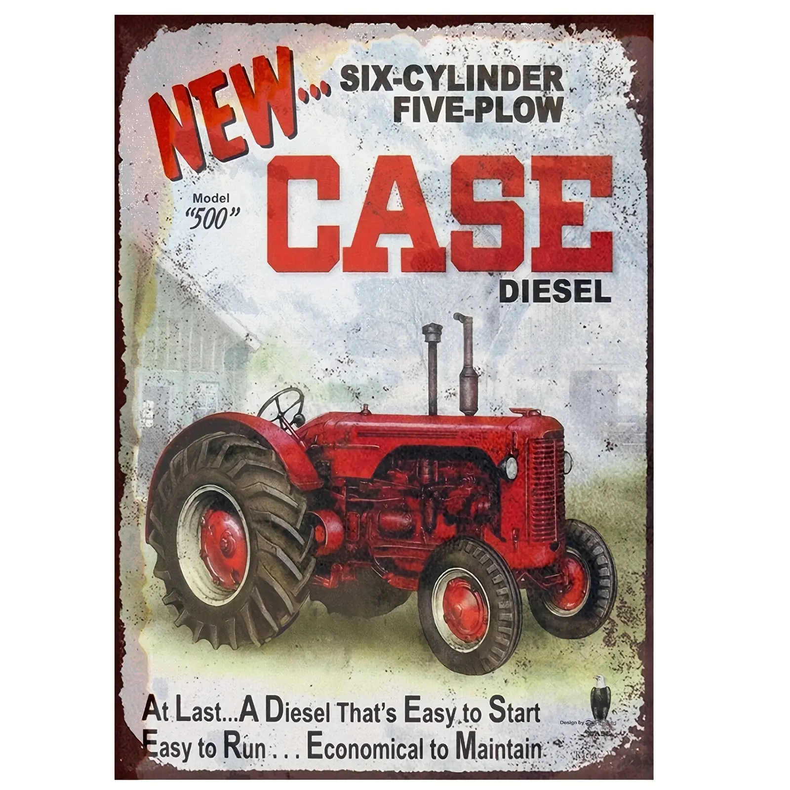 Retro Vintage Tractor Stainless Steel Tinplate Sign, 12x8in Artistic Print Wall Plaque - Home Decor Home Supplies for Multiple Rooms, Garage, Kitchen, Wardrobe, Study