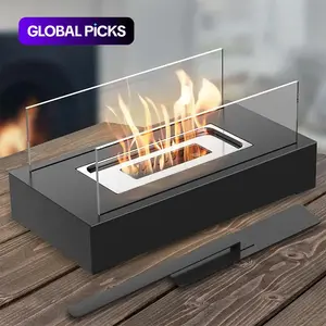 Portable Desktop Fire Pit and Indoor Outdoor Mini Fireplace Set, Safe and Easy to Operate, Lightweight Low-Maintenance Tabletop Fire Pit for Cozy Decor