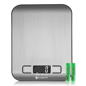 The Original Etekcity Food Scale, Digital Kitchen Scale, 304 Stainless Steel, Weight in Grams and Ounces for Baking, Cooking, and Meal Prep, LCD Display, Medium