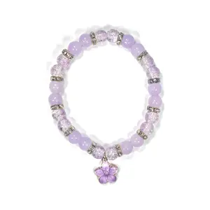 Lilac Bloom Beaded Bracelet