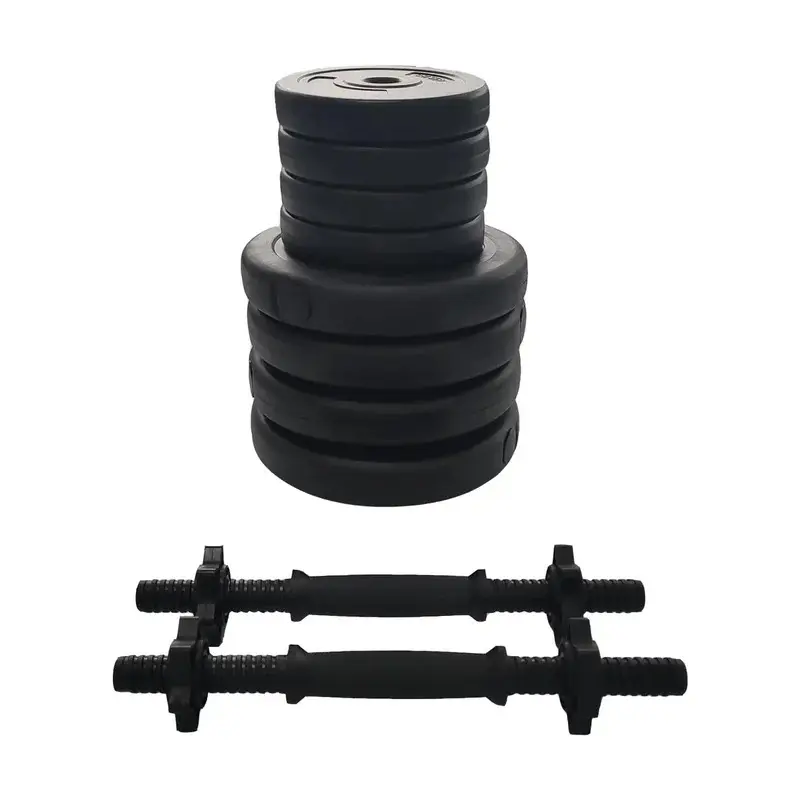 Adjustable Vinyl Dumbbell Set, 40 lbs Total (20 lbs Pair), Black Rust-Resistant Weights for Men's Home Gym and Strength Training Fitness, Burn Calories Faster, Larger Muscles, Build Larger Muscles