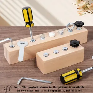 Montessori Early Education Screwdriver Set, 8 Real Screws Nuts Combinations, Stem Learning Toy for Kids, Manual Skills Tool Set, Home School Gift