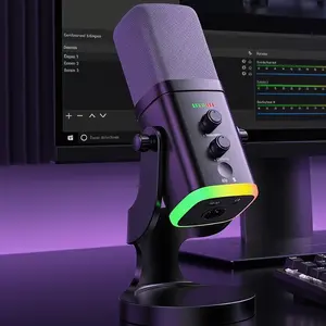 【YU8 Pro】XLR/USB Dynamic Mic with RGB, Smartphone & PC Microphone with Headphone Jack for TikTok Live