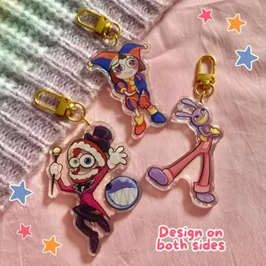 The Amazing Digital Circus Keychains Pomni Jax Caine Bubble