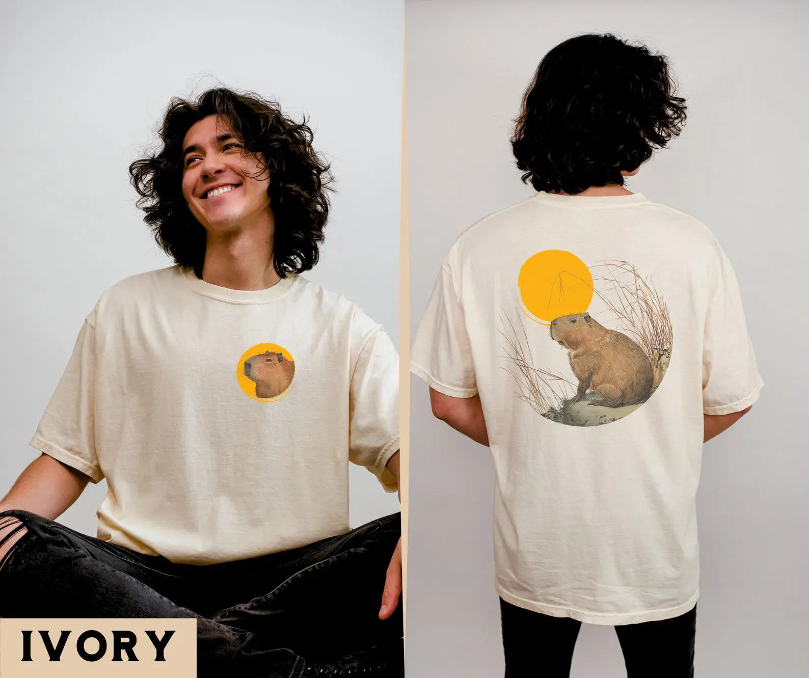 Capybara Comfort Colors Tee, Vintage Capybara Graphic T-Shirt, Retro Animal Lover Gift