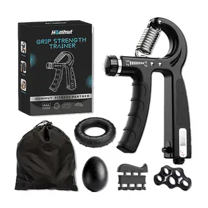 Homhut 6-in-1 Hand Grip Strengthener Adjustable Forearm Trainer Kit, Finger Stretcher Grip Ball for Strength Training Stress Relief Ideal Boyfriend Gift for Men