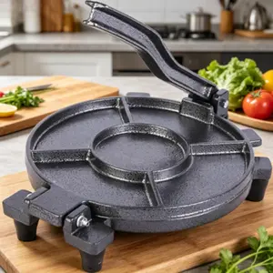 10 Inch Cast Iron Tortilla Press, Heavy Duty Quesadilla & Empanada Maker, Manual Dough Press for Home Kitchen   SURE