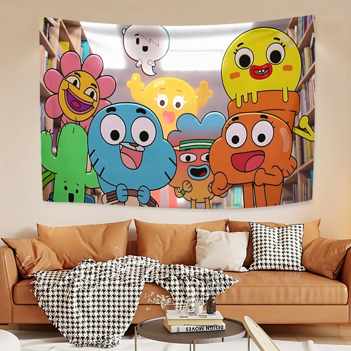 The Amazing World of Gumball, Funny Tapestry, decorative tapestry background cloth thickened soundproof tapestry, velvet thermal tapestry, home & office decorative tapestry, beautiful printing, the perfect Christmas gift for family and friends.