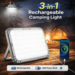 Rechargeable LED Work Light with Stand & Strong Magnetic Base Dual Color Temperature 3000K-6000K Stepless Dimming USB Power Bank Red Flashing Warning Light Portable for Mechanics Garages Camping Car Repair
