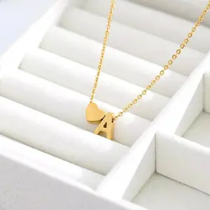 Soocosisx English Letter Peach Heart and Love DDXL0006 Combination Necklace 14K Gold-Plated