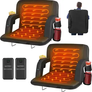 Slendor 21''/23''/25''  Dual-Sided Heated Stadium Seats for Bleachers with Back Support, 3 Levels Heating Stadium Seating for Bleachers Seat with Backrest,20000mAh Power Bank Included