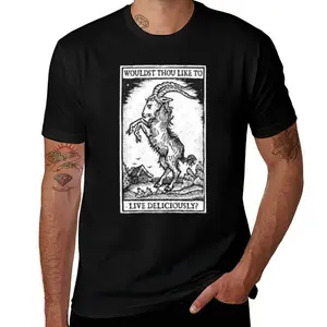 Live Deliciously The Witch Mens T Shirts Cotton Short Sleeve T-Shirt Crew Neck Tees Casual Shirt