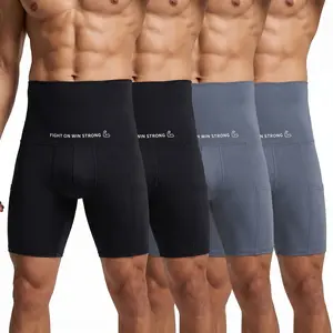 Fitness exercise big belly body cheat! Men's body sculpting sports trousers 3D three-dimensional strong thermal leggings
