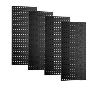 Cxforste Pegboard Wall Organizer 2 PCS 32" x 16" Black Peg Board Metal Pegboard Panels for Garage Tool Storage