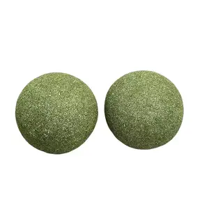 2 packs 10cm Large Catnip Ball Self-entertaining Teething Cat Toy Dental Cleaning Chew Resistant Cat Grass Hairball Remover Interactive Cat Toy