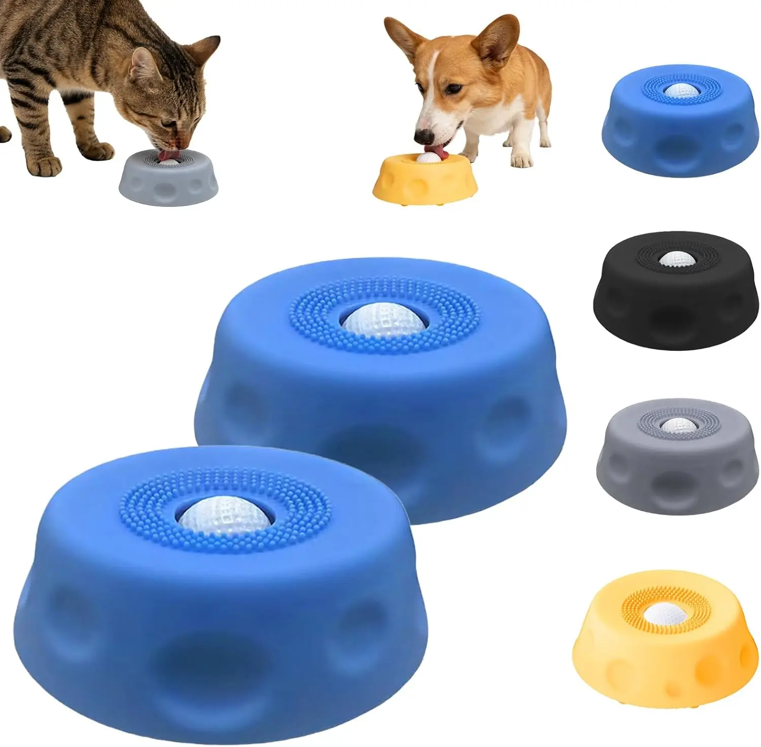 Slow Feeder Lick Bowl for Dogs & Cats, Interactive Licking Mat Bowl, Helps Slow Eating, Improve Digestion & Reduce Anxiety, Dishwasher Safe Pet Treat Bowl