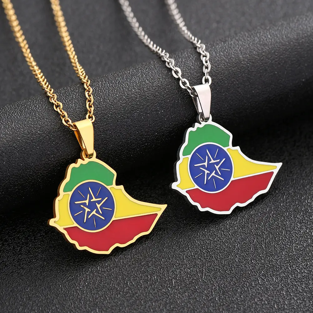 Ethiopia map necklace Unisex Couple jewelry Souvenirs