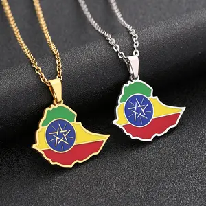 Ethiopia map necklace Unisex Couple jewelry Souvenirs