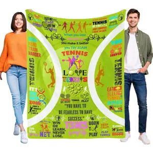 Tennis Gifts for Women/Men, Gifts for Tennis Players/Lover, Soft Cozy Flannel Throw Blanket, Gifts for Sport Lovers Blanket 60"X 50"