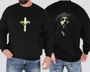 Jesus Crown Of Thorns Sweatshirt,  Jesus Christ Graphic T-Shirt, Christian Sweatshirt Jesus, Christian Apparel, Unisex Classic Hoodie Sweatshirt, Trendy Clothes