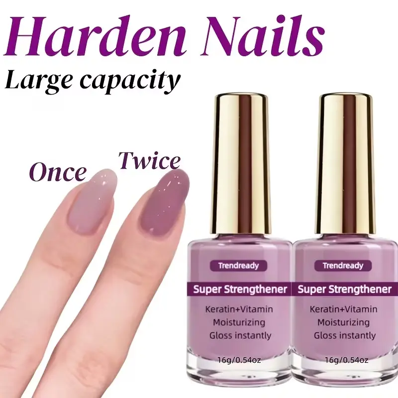 4/2PCS Super Strengthening Nail Hardener Serum With Keratin Complex 0.54oz Of Intense Hydration & Nourishing Care Restores Brittle Nails, Prevents Peeling & Adds High-Gloss Finish Instantly!