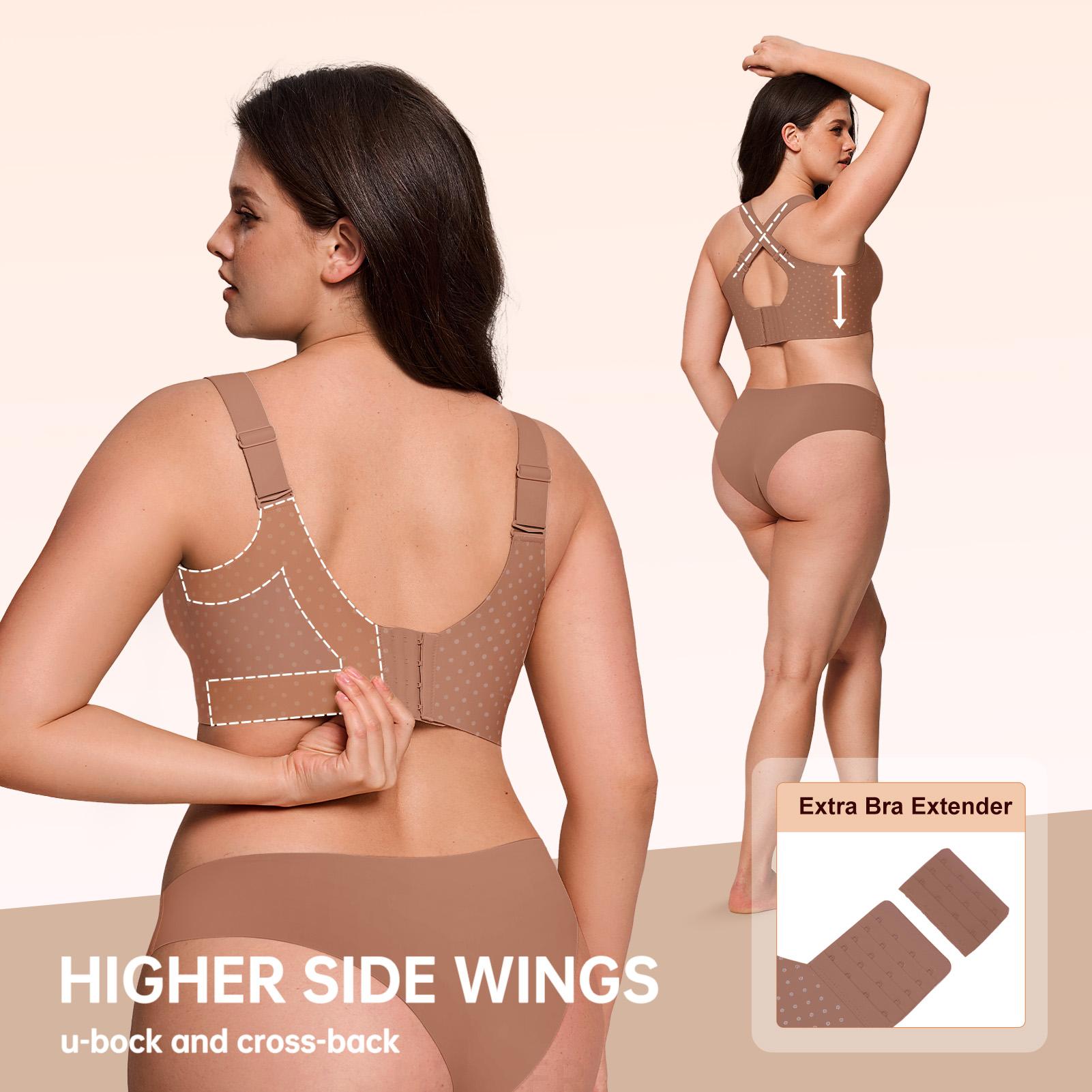 OEAK | Jelly Bra, Polka Dot Print, Plus Size Wireless Bras, Seamless Full Coverage, Natural Lift & Comfort Support summervibes